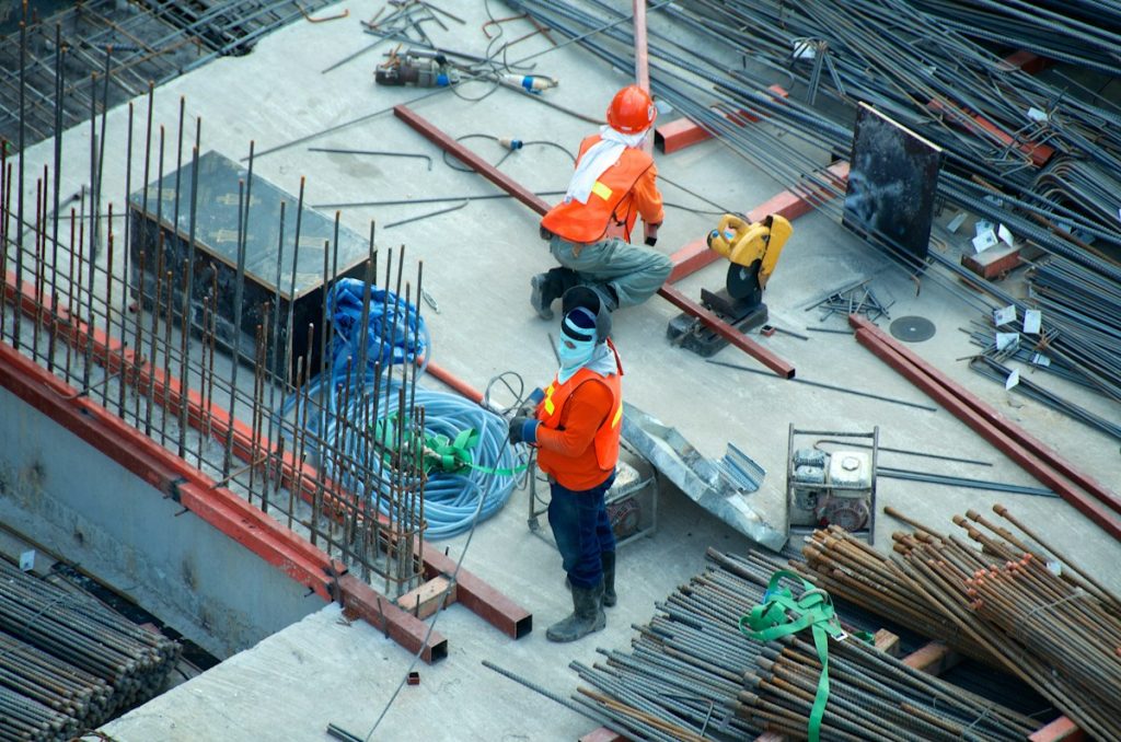 Construction team planning a project